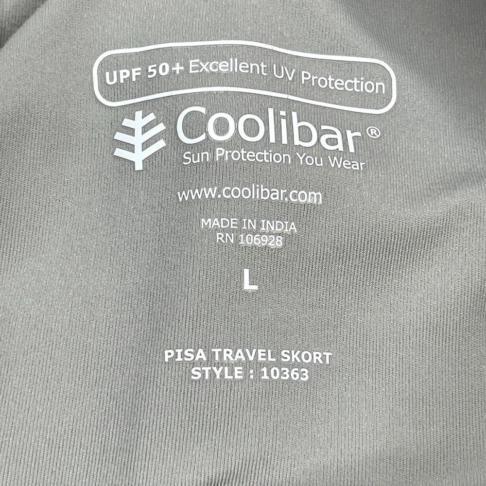 Coolibar Skort Womens Large Beige Pisa Travel UPF 50+ Sun Protection Pockets - Picture 3 of 10